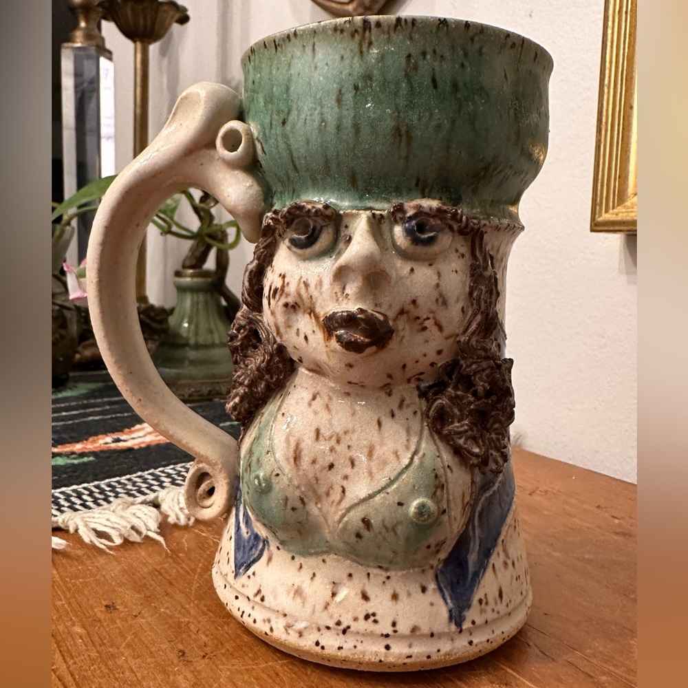 Vintage Handcrafted Ceramic Female Bust Mug / Pitcher / Vase Eclectic Quirky